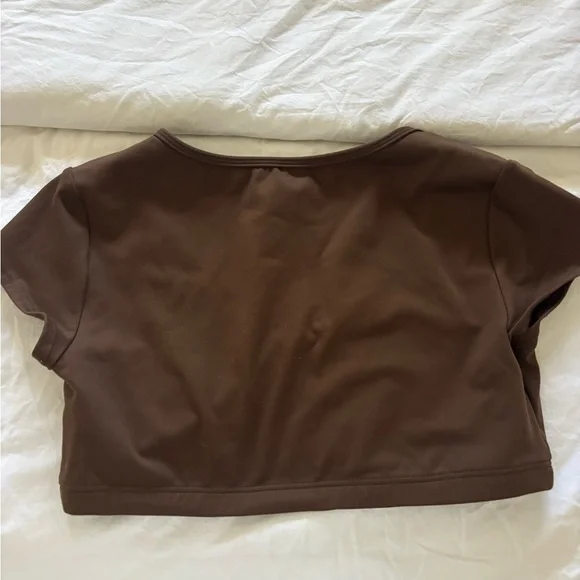 SET Active Brown High-Waist Leggings and Crop Top Set - Picture 4 of 11